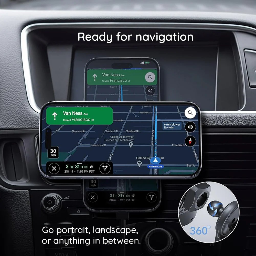ESR CryoBoost Wireless Car Charger, 15W, 1.67A, Silver - Image 3
