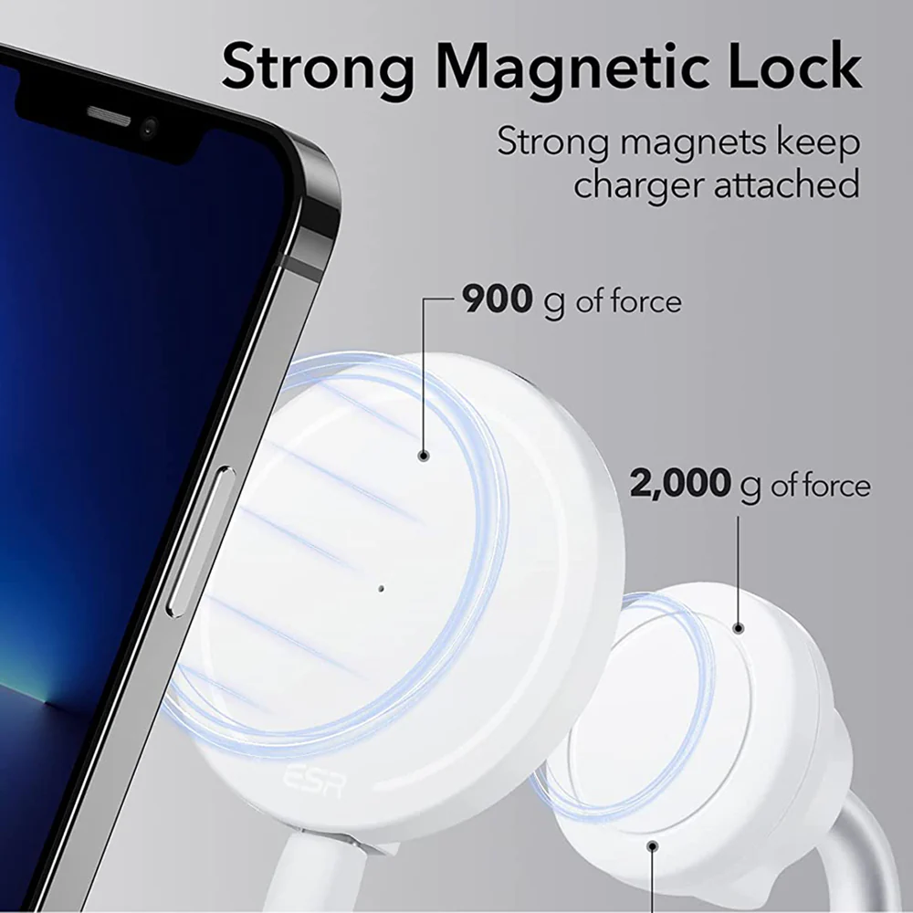 ESR HaloLock Shift Wireless Network Charger, 15W, 1.67A, White - Image 4