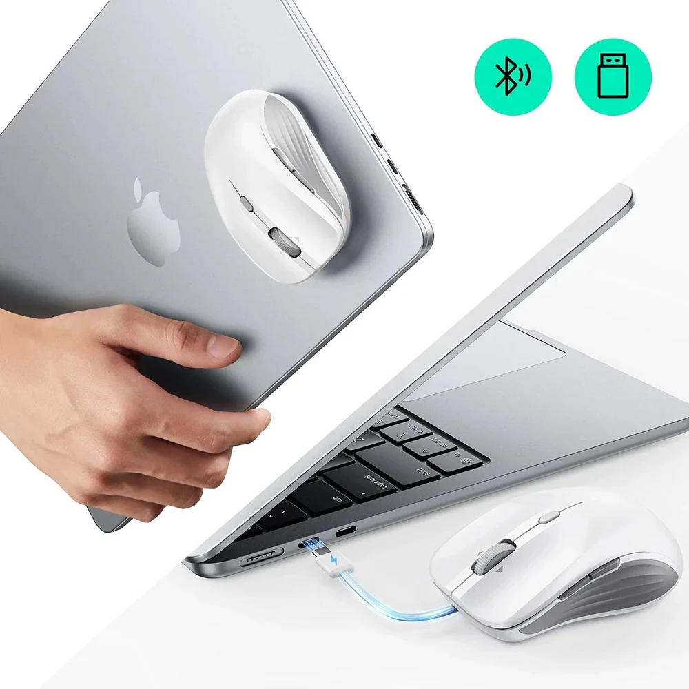 ESR MagMouse Wireless Mouse, 800DPI - 4800DPI, BT / Wi-Fi, White - Image 5