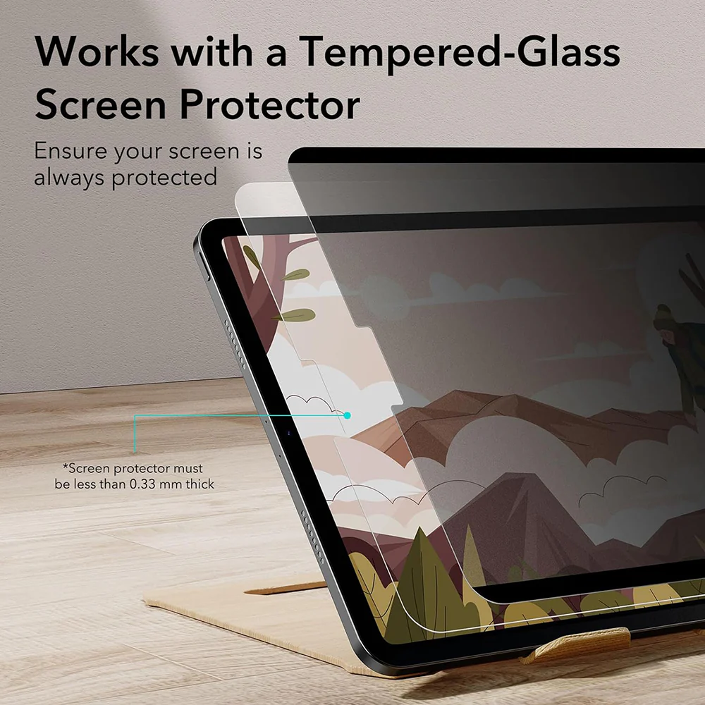 ESR Magnetic Privacy Screen Protector for Apple iPad Pro 12.9 (2022) / Pro 12.9 (2021) / Pro 12.9 (2020), Plastic - Image 2