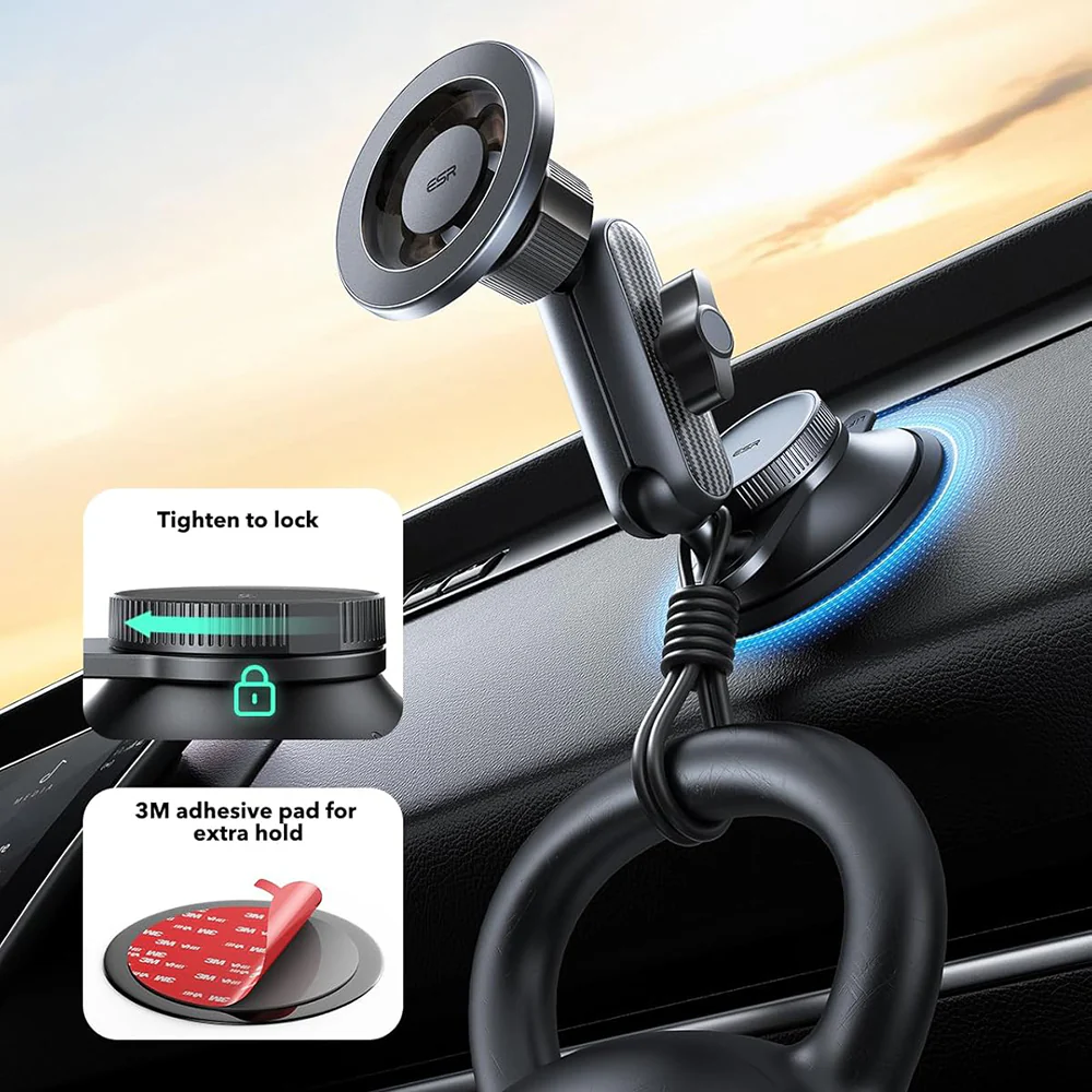 ESR OmniLock Dash Magnetic Car Holder, Universal, Black - Image 2