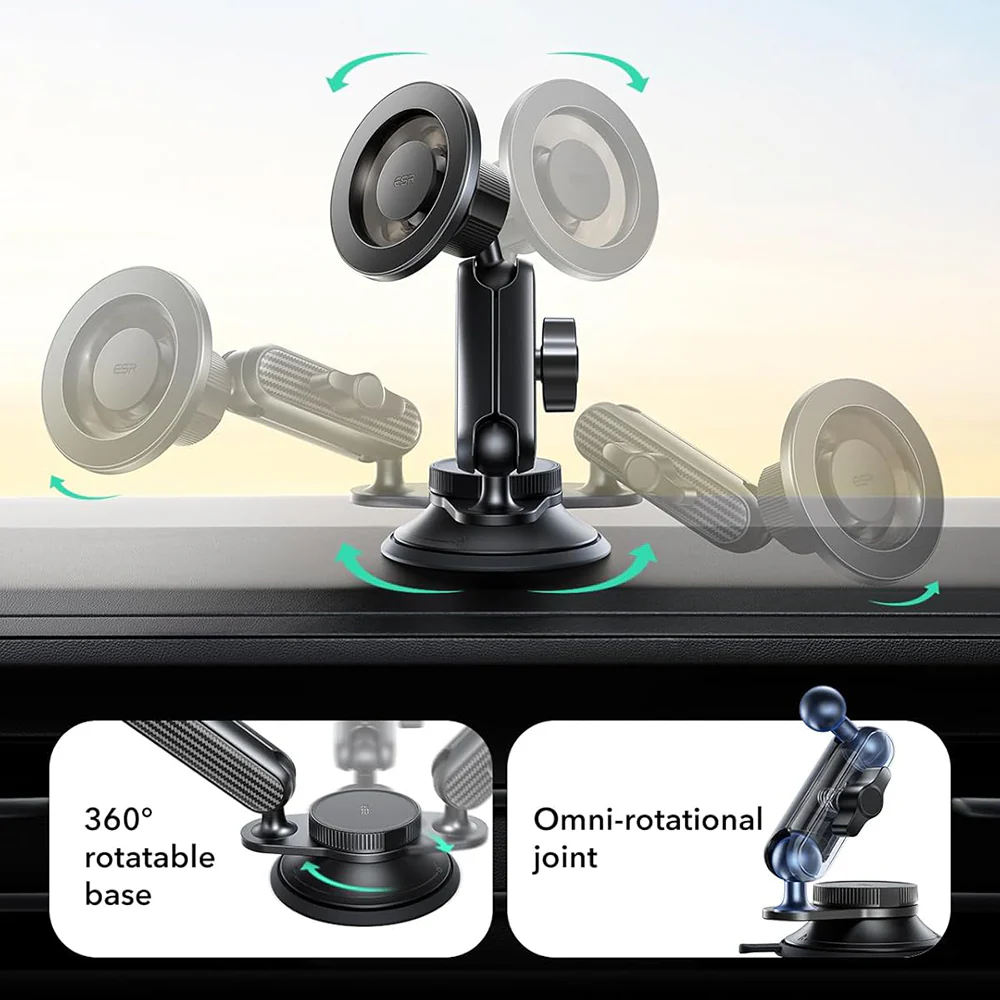 ESR OmniLock Dash Magnetic Car Holder, Universal, Black - Image 4