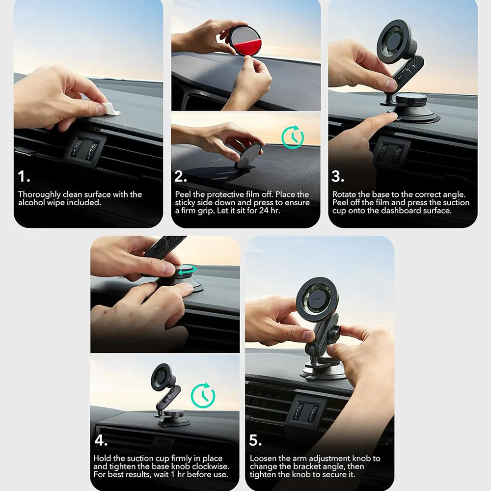 ESR OmniLock Dash Magnetic Car Holder, Universal, Black - Image 6