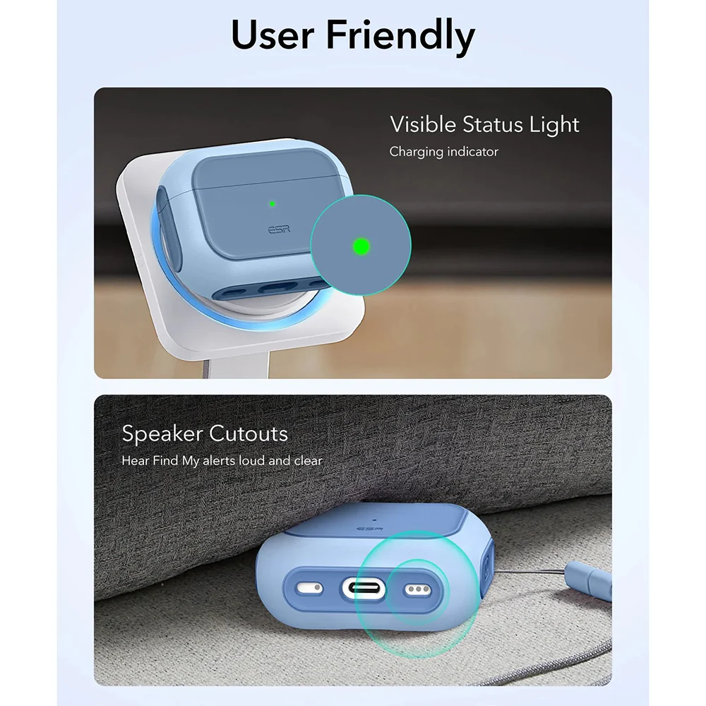 ESR Orbit Hybrid Case for Apple AirPods Pro 3, Blue - Image 8