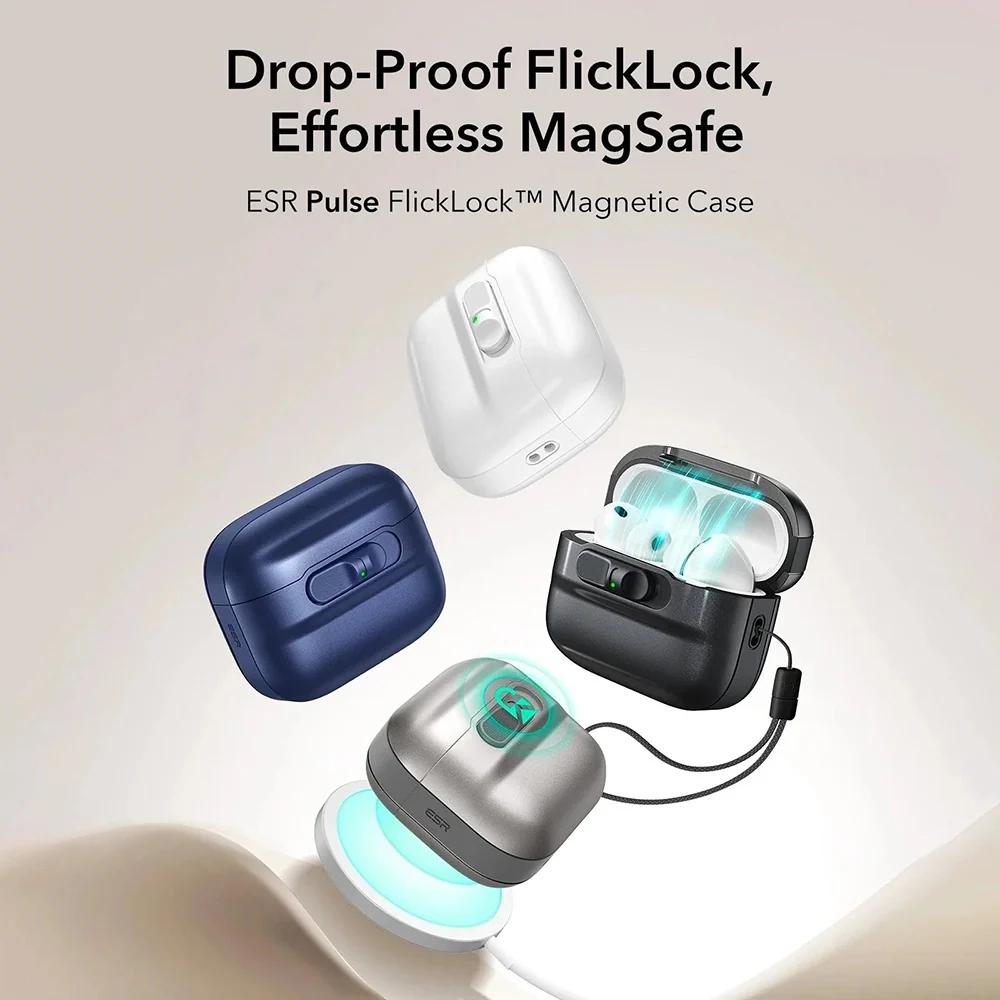 ESR Pulse Magnetic FlickLock Case for Apple AirPods Pro 3, Black - Image 3
