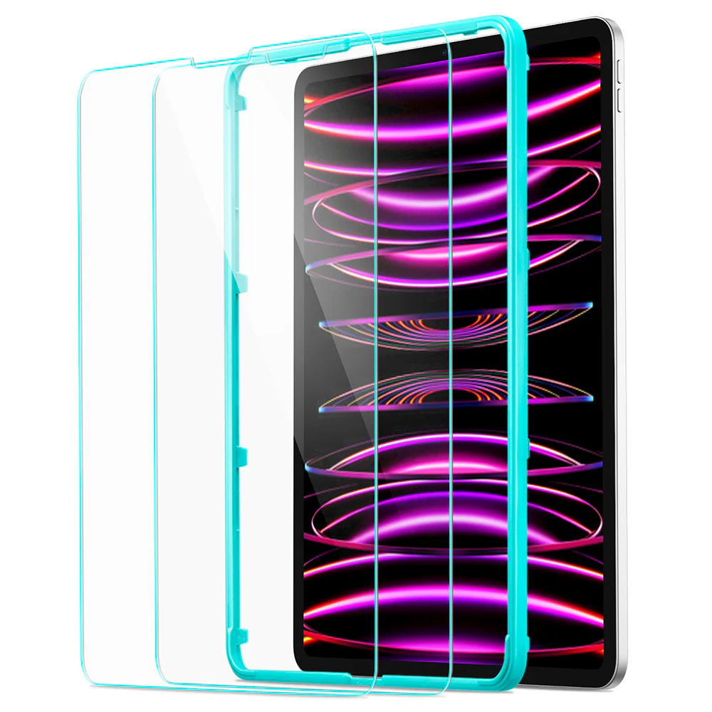 ESR Screen Protector for Apple iPad Pro 12.9 (2022) / Pro 12.9 (2021) / Pro 12.9 (2020), Tempered Glass, Full Glue, Set of 2 Pieces