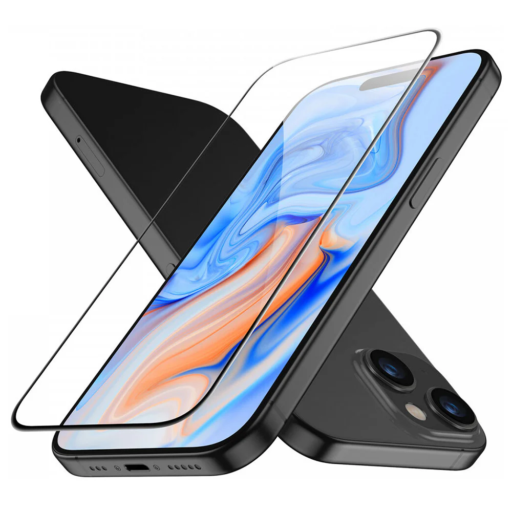 ESR Screen Protector for Apple iPhone 15, Tempered Glass, Full Glue, Black - Image 3