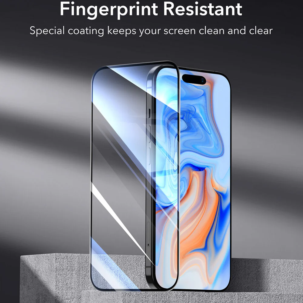 ESR Screen Protector for Apple iPhone 15, Tempered Glass, Full Glue, Black - Image 6