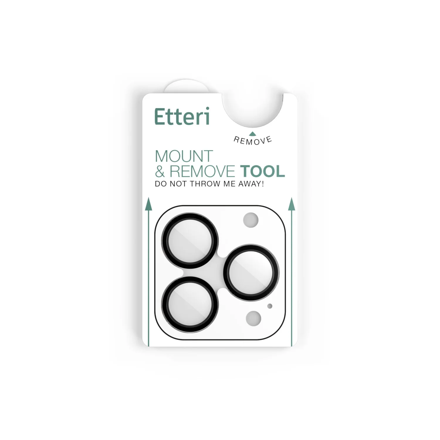 Etteri Rear Camera Protective Film for Apple iPhone 16 Pro Max / 16 Pro, Tempered Glass, Black - Image 5