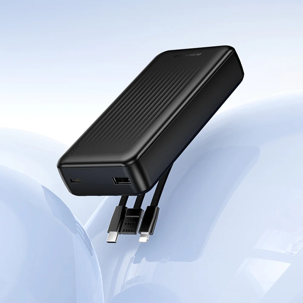 External Battery Borofone BJ79 Clever, 20000mAh, 10W, 1 x Lightning - 1 x USB-A - 1 x USB-C, Black - Image 4