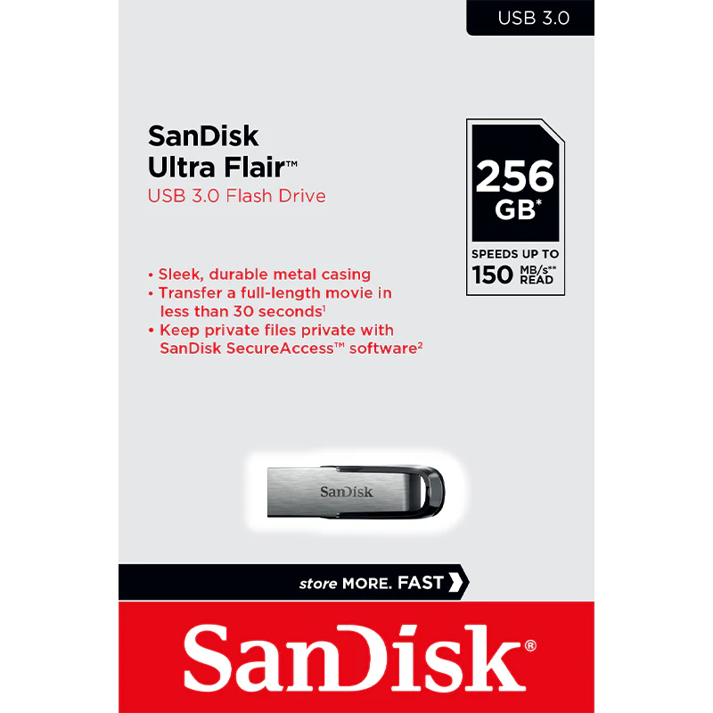 External Memory USB-A 3.0 SanDisk Ultra Flair, 256GB SDCZ73-256G-G46 - Image 4