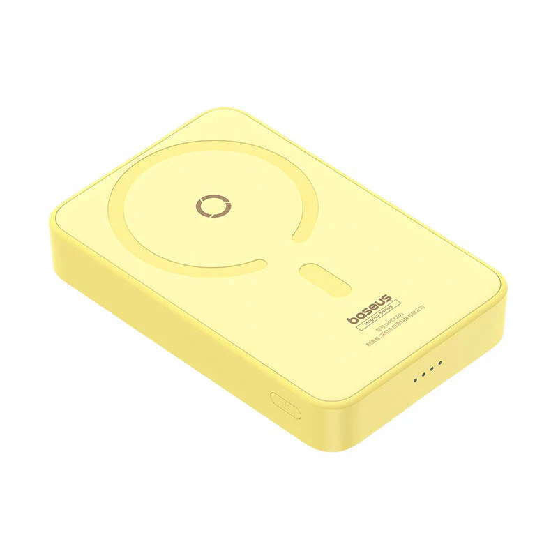 External Wireless Battery Baseus MagPro PPCXZ05, 5000mAh, 20W, PD + FQI, 1 x QI - 1 x USB-C, Yellow P10064101Y23-00 - Image 2