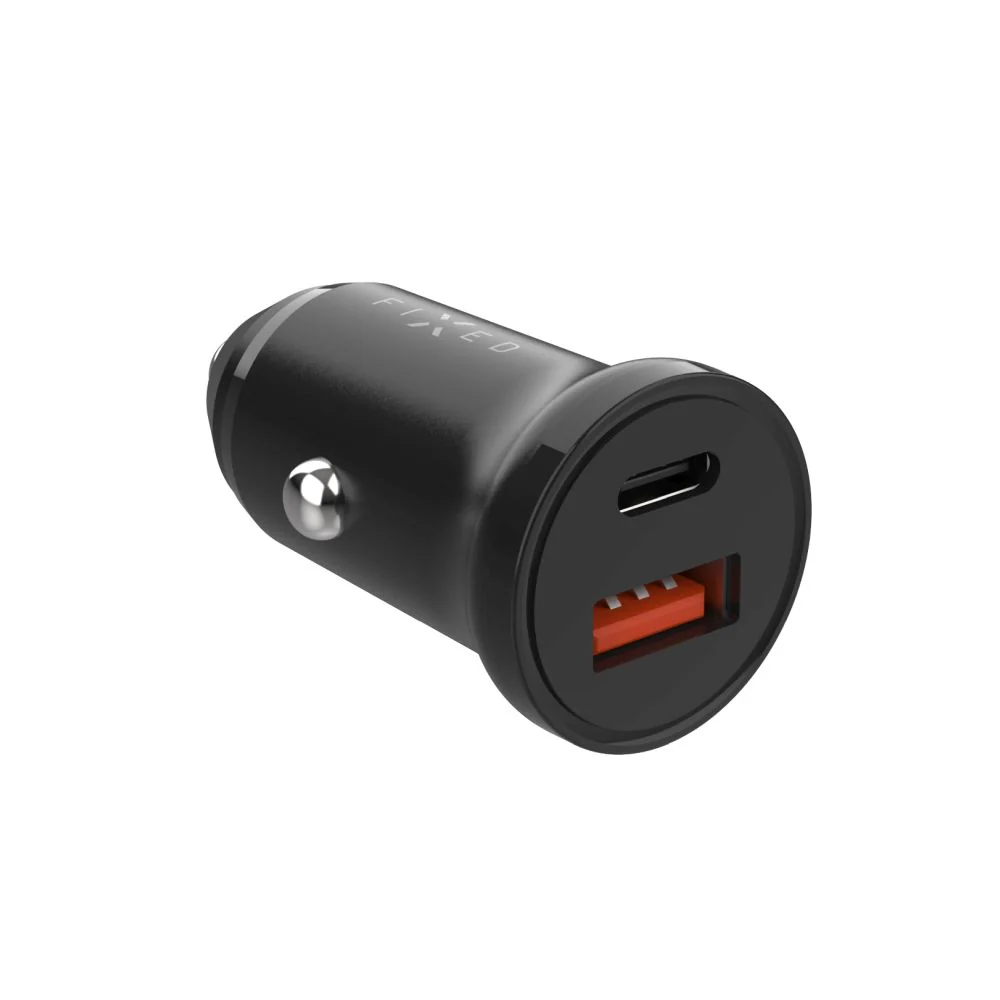 Fixed Auto Charger, 20W, 3A, 1 x USB-A - 1 x USB-C, Black - Image 2