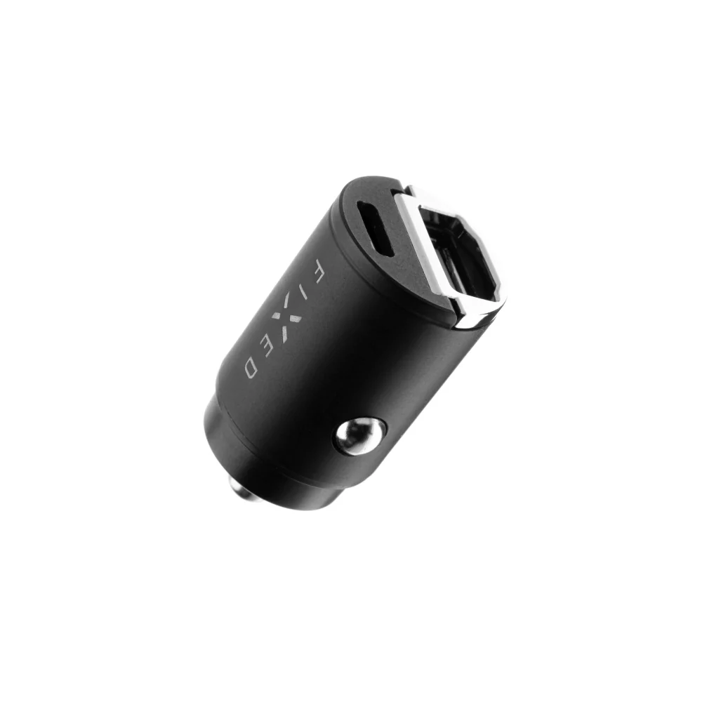 Fixed Auto Charger, 30W, 3A, 1 x USB-A - 1 x USB-C, Black - Image 2