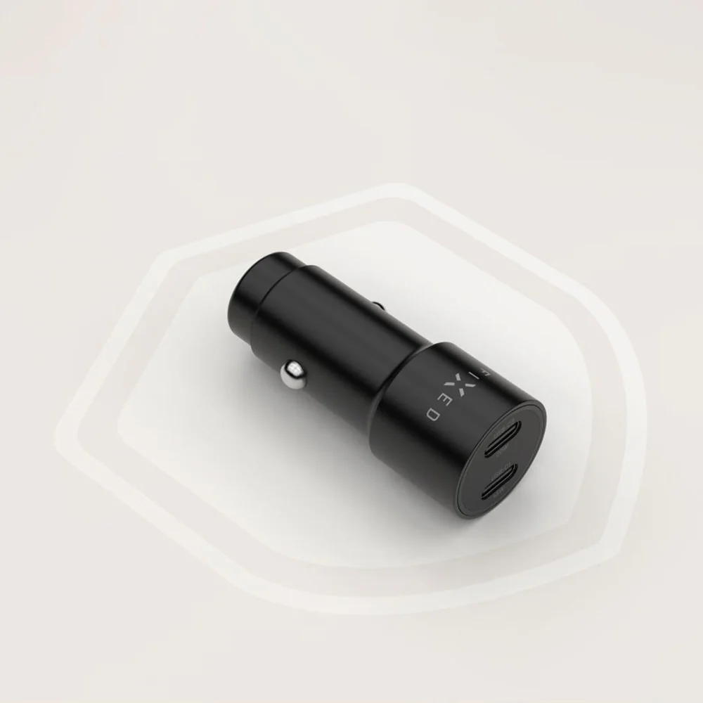 Fixed Auto Charger, 65W, 3A, 2 x USB-C, Black - Image 5