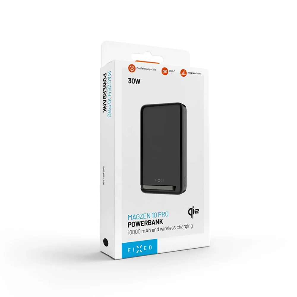 Fixed MagZen 10 Pro Wireless External Battery, 10000mAh, 30W, PD + FQI, 1 x QI - 1 x USB-C, Black - Image 7