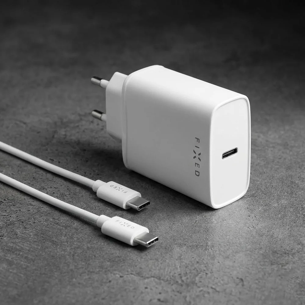 Fixed USB-C Cable Network Charger, 20W, 3A, 1 x USB-C, White - Image 6