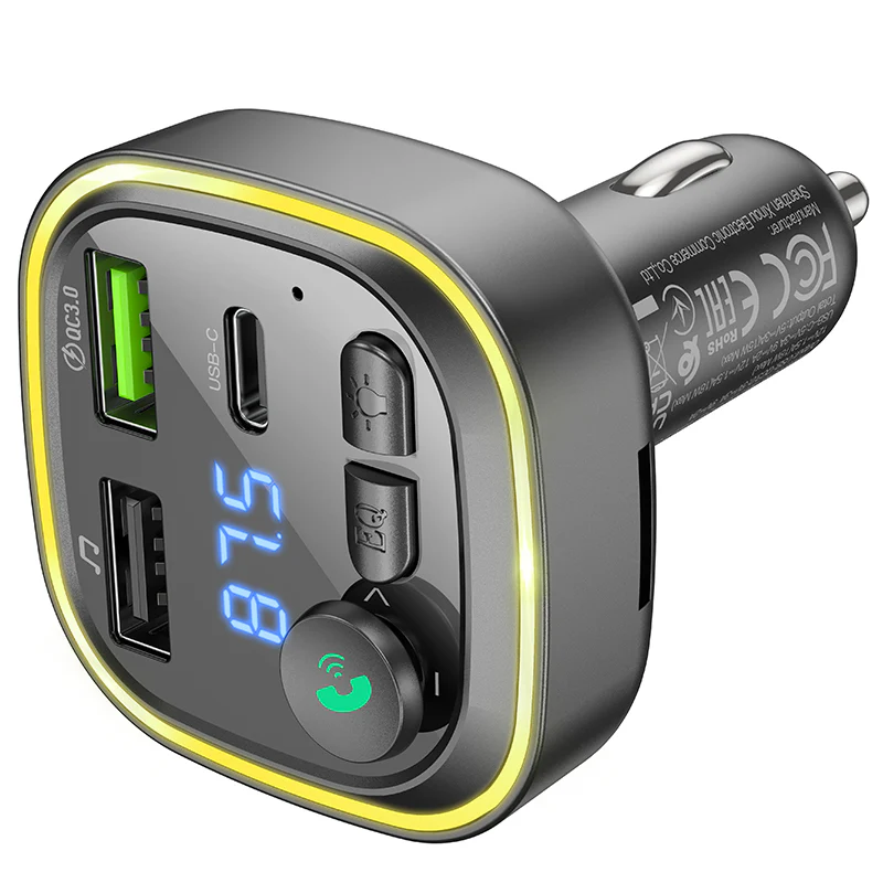 FM Bluetooth Modulator Borofone BC48, 2 x USB-A - 1 x USB-C - 1 x microSD - Image 3