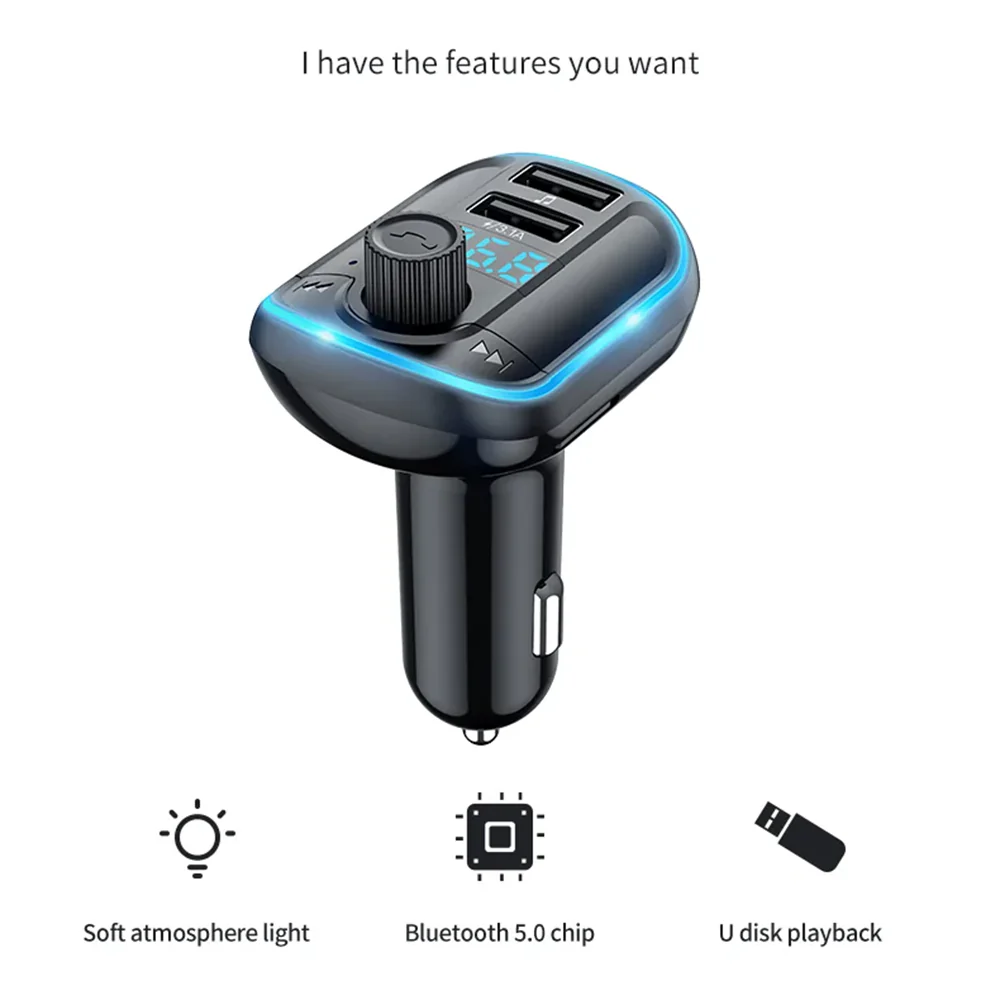 FM Bluetooth Modulator Yesido Y44, 2 x USB-A - 1 x microSD - Image 5