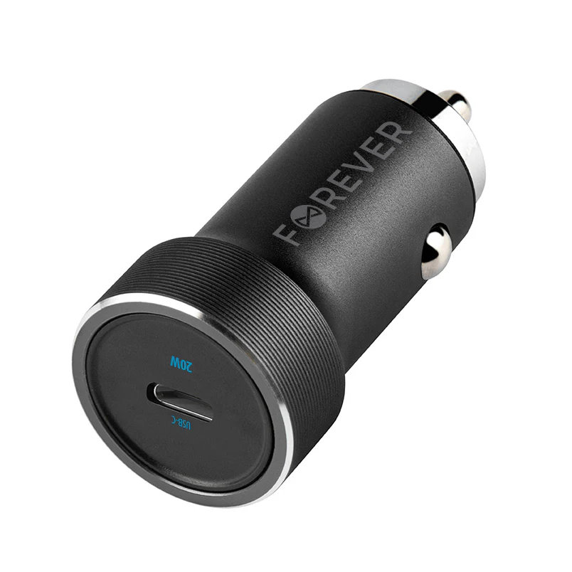 Forever CC-06 Car Charger, 20W, 3A, 1 x USB-C, Black - Image 2