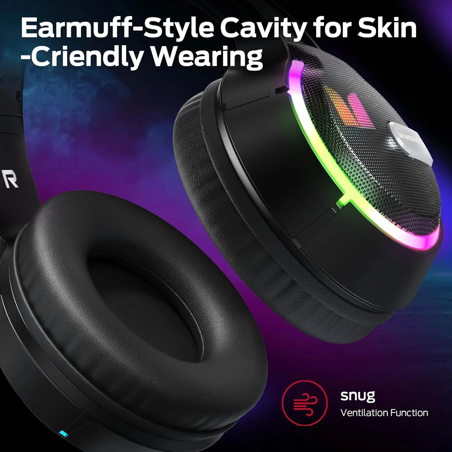 Gaming Headphones 3.5mm Monster Mission 320, RGB, 1.9m, Black - Image 6