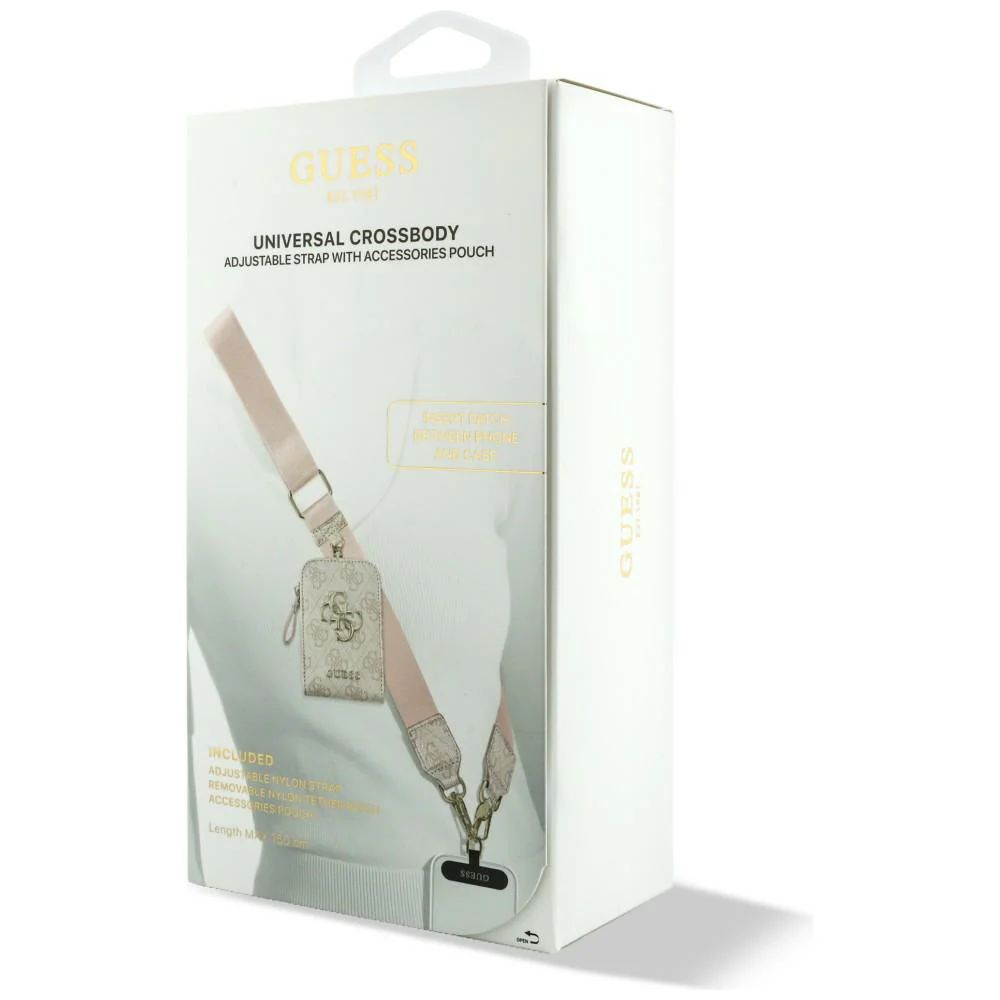 Guess 4G Metal Logo Wallet and Phone Lanyard, Pink - Image 6