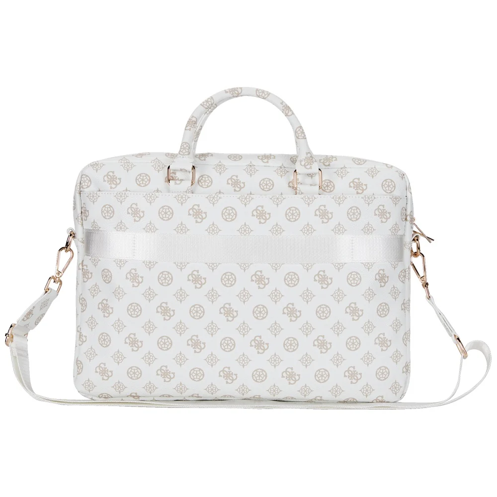 Guess Peony Triangle Logo Bag for 16inch Laptop, White - Image 3