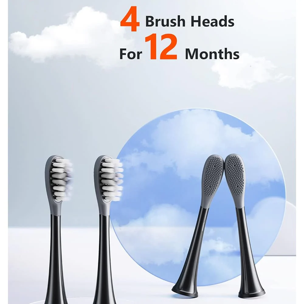 Gum Care Replacement Head for Bitvae S2 / S3 Electric Toothbrush, Set of 4, White - Image 4