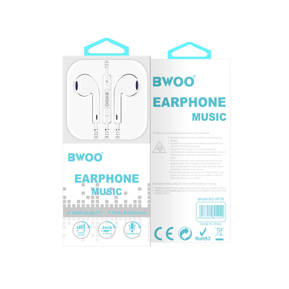 Handsfree 3.5mm BWOO HF05, White - Image 6