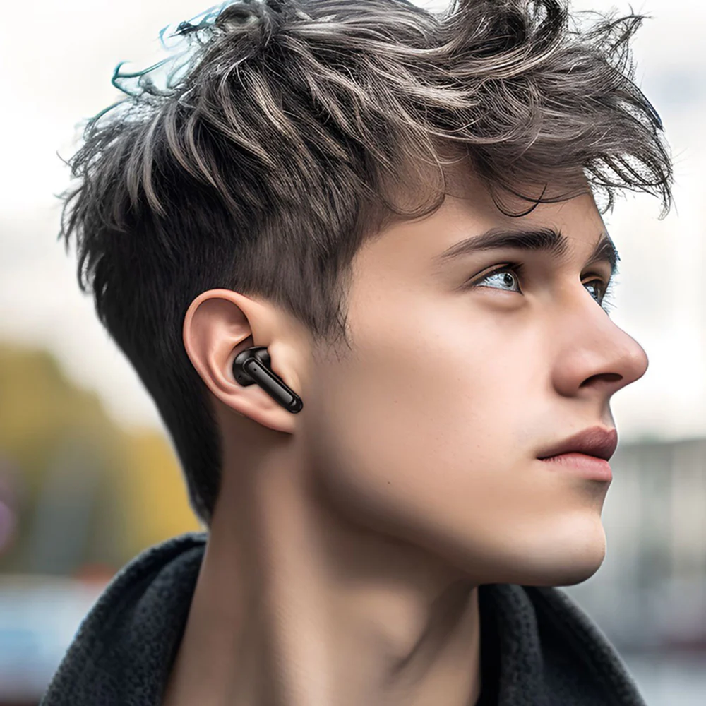 Handsfree Bluetooth Borofone FQ1 Shine, TWS, Black - Image 3