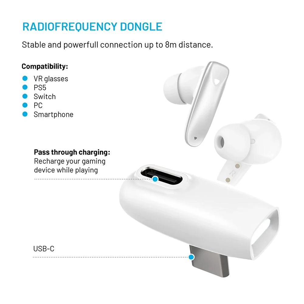 Handsfree Bluetooth Fixed Pods, TWS, White - Image 3