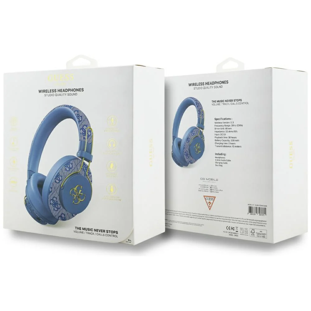 Handsfree Bluetooth Guess 4G Metal Logo, A2DP, Blue - Image 5