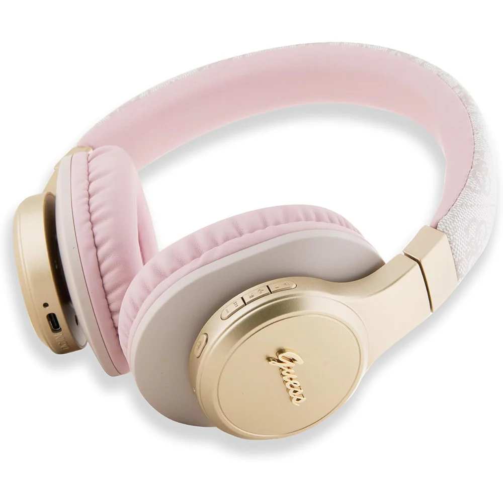 Handsfree Bluetooth Guess 4G Tone on Tone Script Logo, A2DP, Pink - Image 3