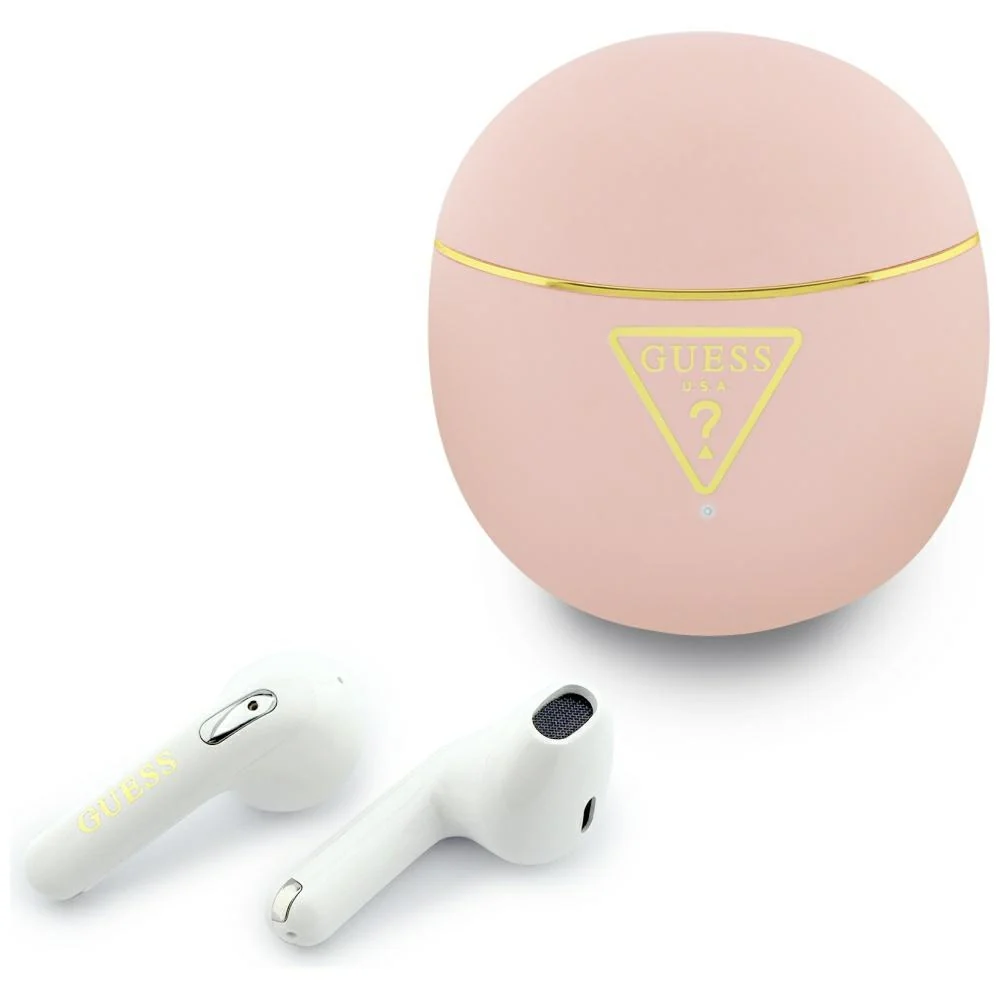 Handsfree Bluetooth Guess Script Print, TWS, Pink