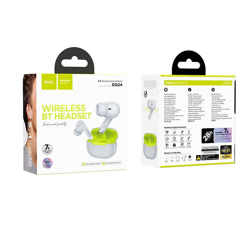 Handsfree Bluetooth HOCO EQ24, TWS, Gray - Image 4