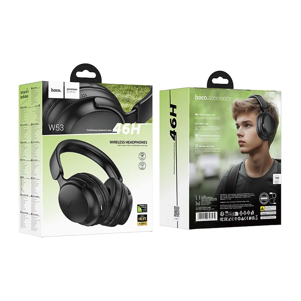 Handsfree Bluetooth HOCO W53, A2DP, Black - Image 4