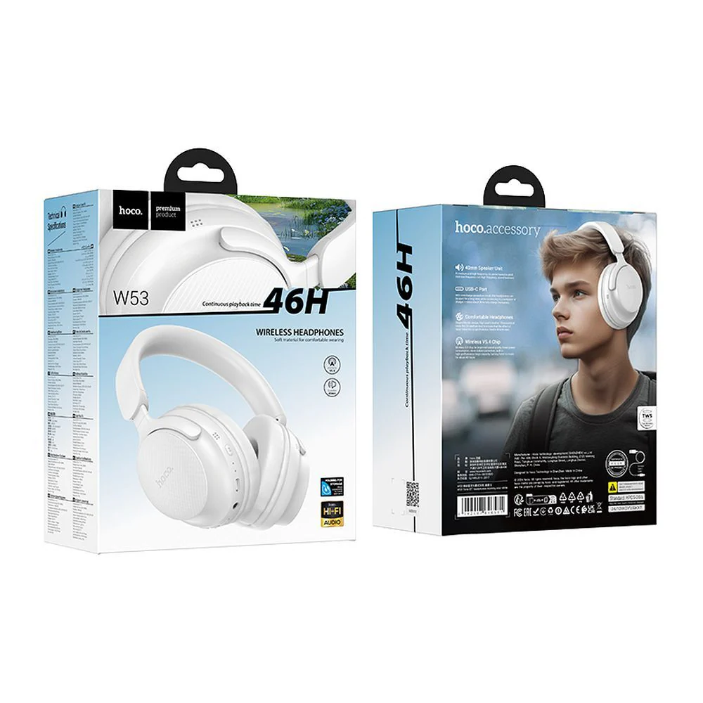 Handsfree Bluetooth HOCO W53, A2DP, White - Image 4