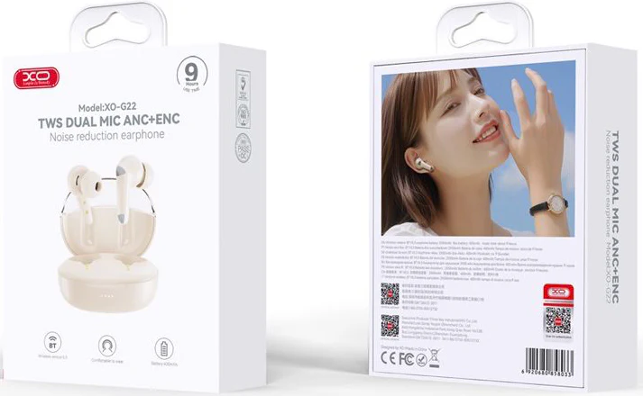 Handsfree Bluetooth XO Design G28, TWS, Beige - Image 2