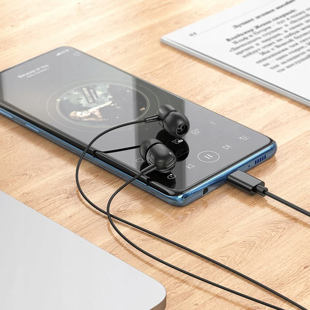Handsfree USB-C Borofone BM77 Delicious, Black - Image 4