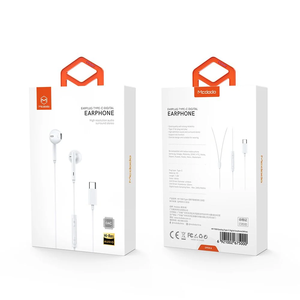 Handsfree USB-C McDodo HP-7500, White - Image 7
