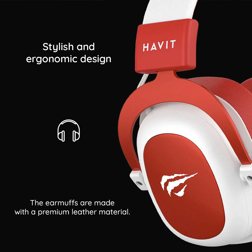 HAVIT H2002D 3.5mm Gaming Headphones, 2m, Pink - Image 5