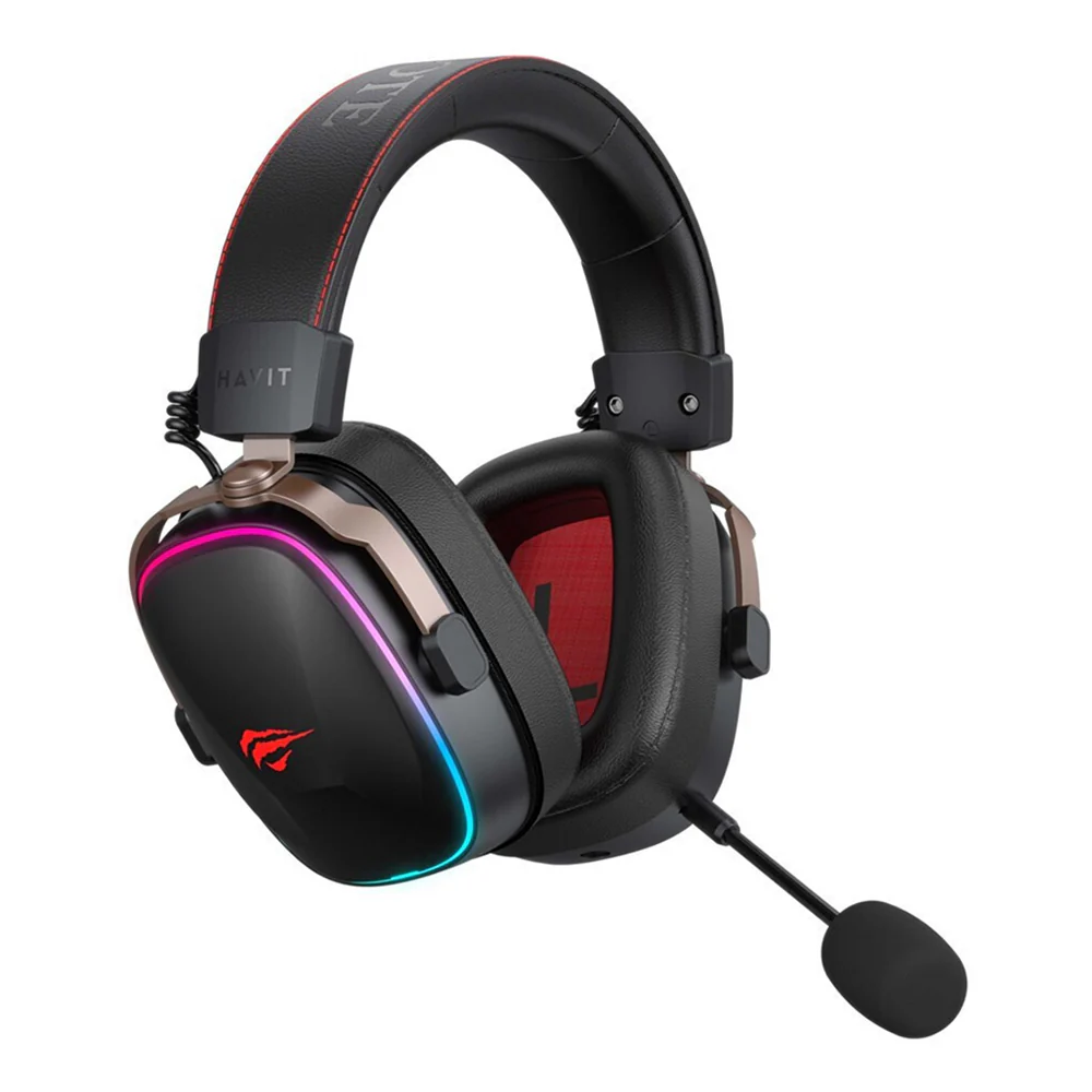 HAVIT H2039BG Wireless Gaming Headphones, RGB, BT / Wi-Fi / Wired, Black Ochre - Image 2