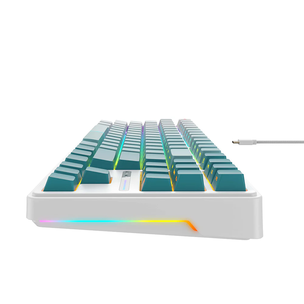 HAVIT KB901L Wired USB Gaming Keyboard, RGB, 1.8m, White Green - Image 3