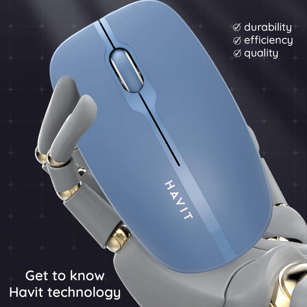 HAVIT MS53WB Wireless Mouse, 1600DPI, Blue - Image 7
