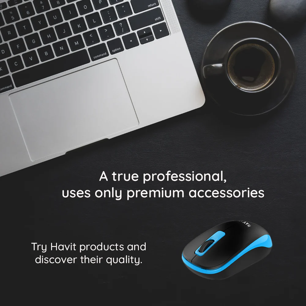 HAVIT MS626GT Wireless Mouse, 1200DPI, Black Grey - Image 7