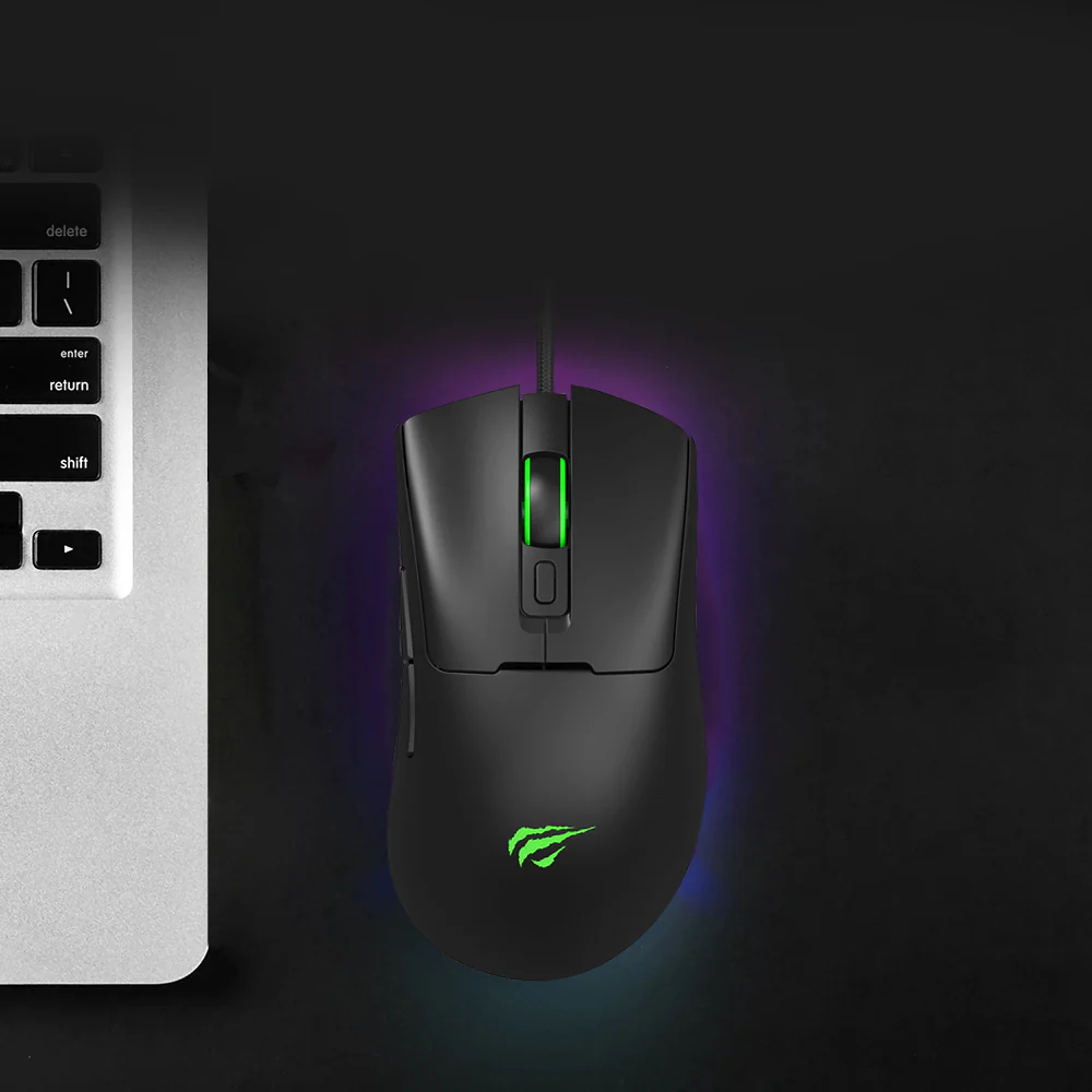 HAVIT MS966 Wired USB Gaming Mouse, RGB, 800DPI - 12000DPI, 1.6m, Black - Image 3