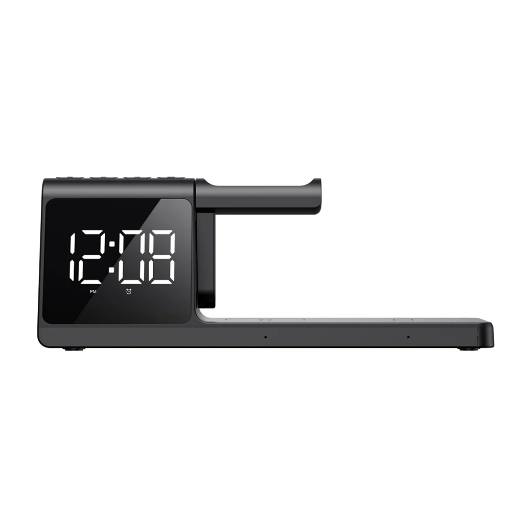 HAVIT W3042 4in1 Digital Clock with QI Wireless Charging, Black - Image 3