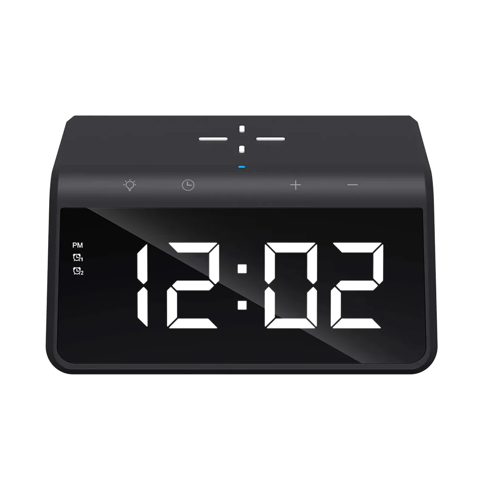HAVIT W320 Digital Clock with QI Wireless Charging, Black - Image 2
