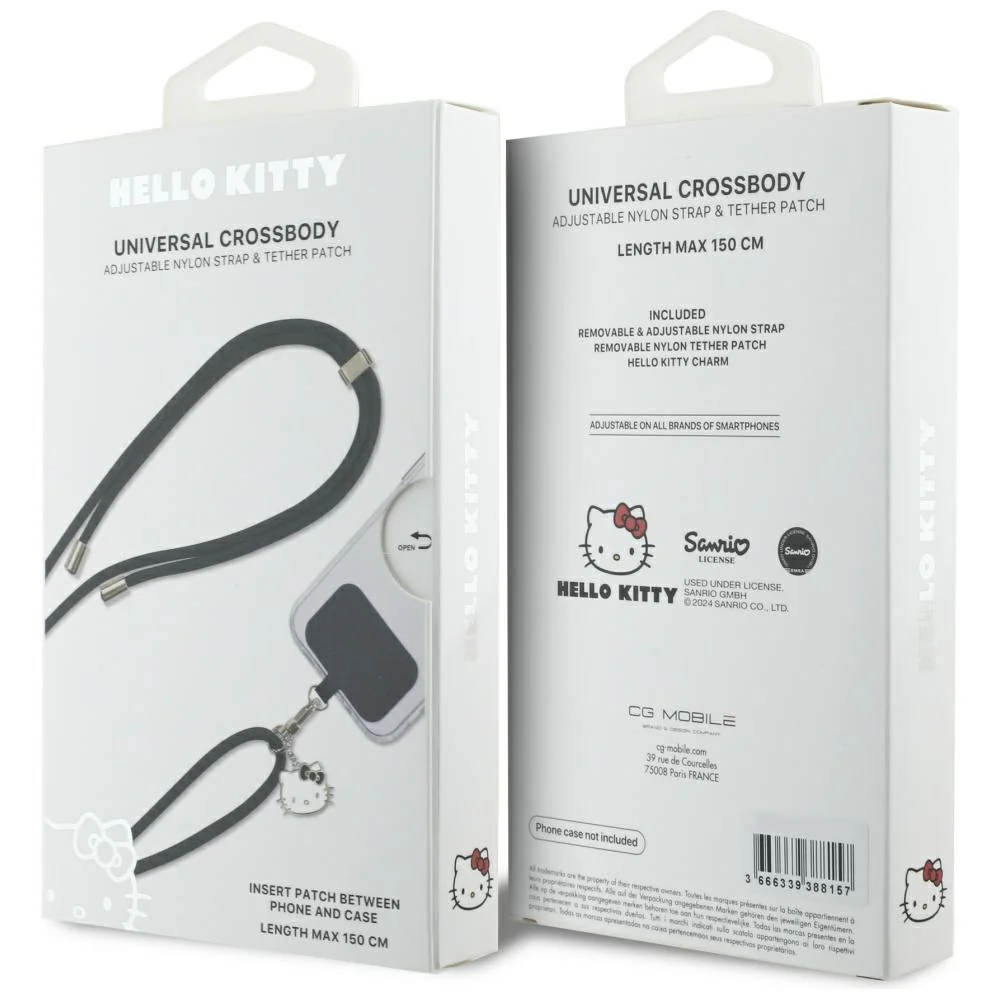 Hello Kitty Crossbody Phone Lanyard, Black - Image 7