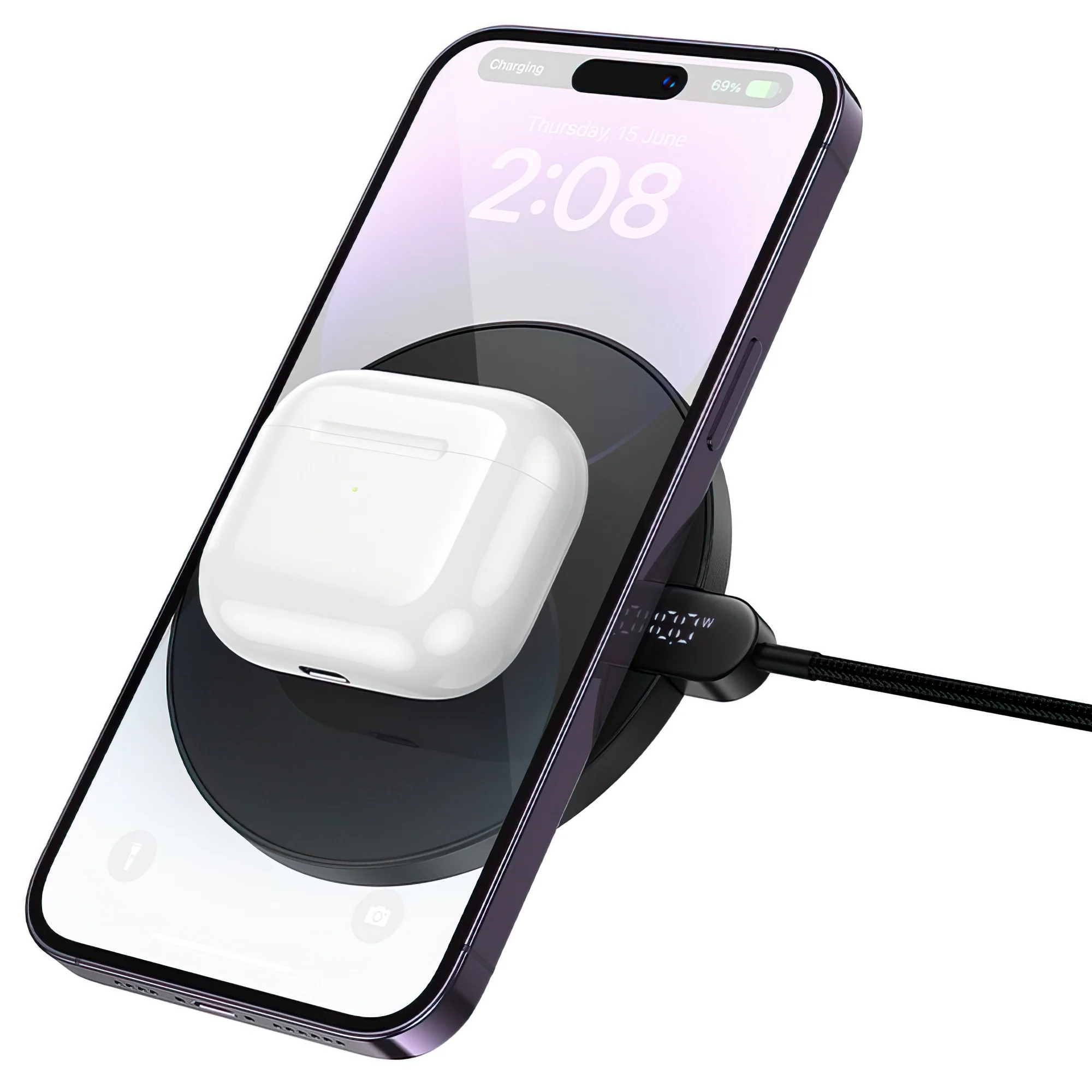 HOCO CW62 Wireless Network Charger, 15W, 1.67A, Black - Image 6